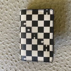 NWT Coach Checker Print Bifold Wallet